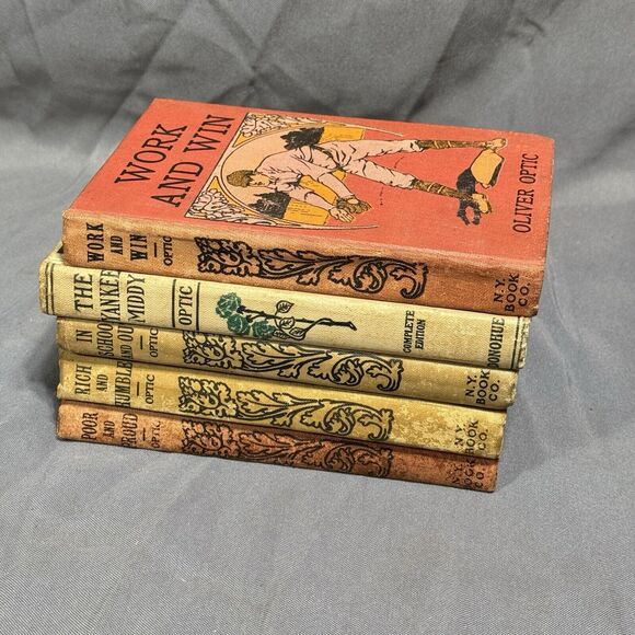 1910s Lot Of 5 Oliver Optic HC Books Yankee Middy Complete Edition Antique - Picture 1 of 7